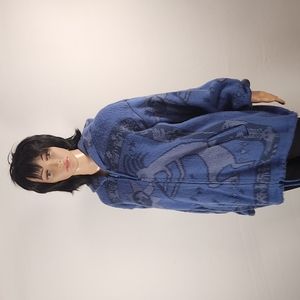 Kokopelli Wool Jacket by Artesanias Tuntaquimba, Ecuador, Size L